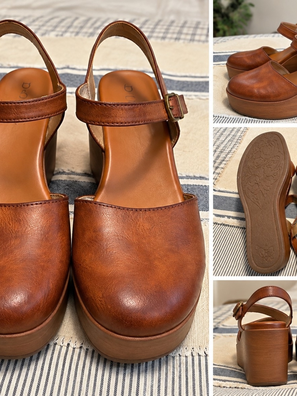 B.O.C Women’s Brown Platform Mary Jane Sandals